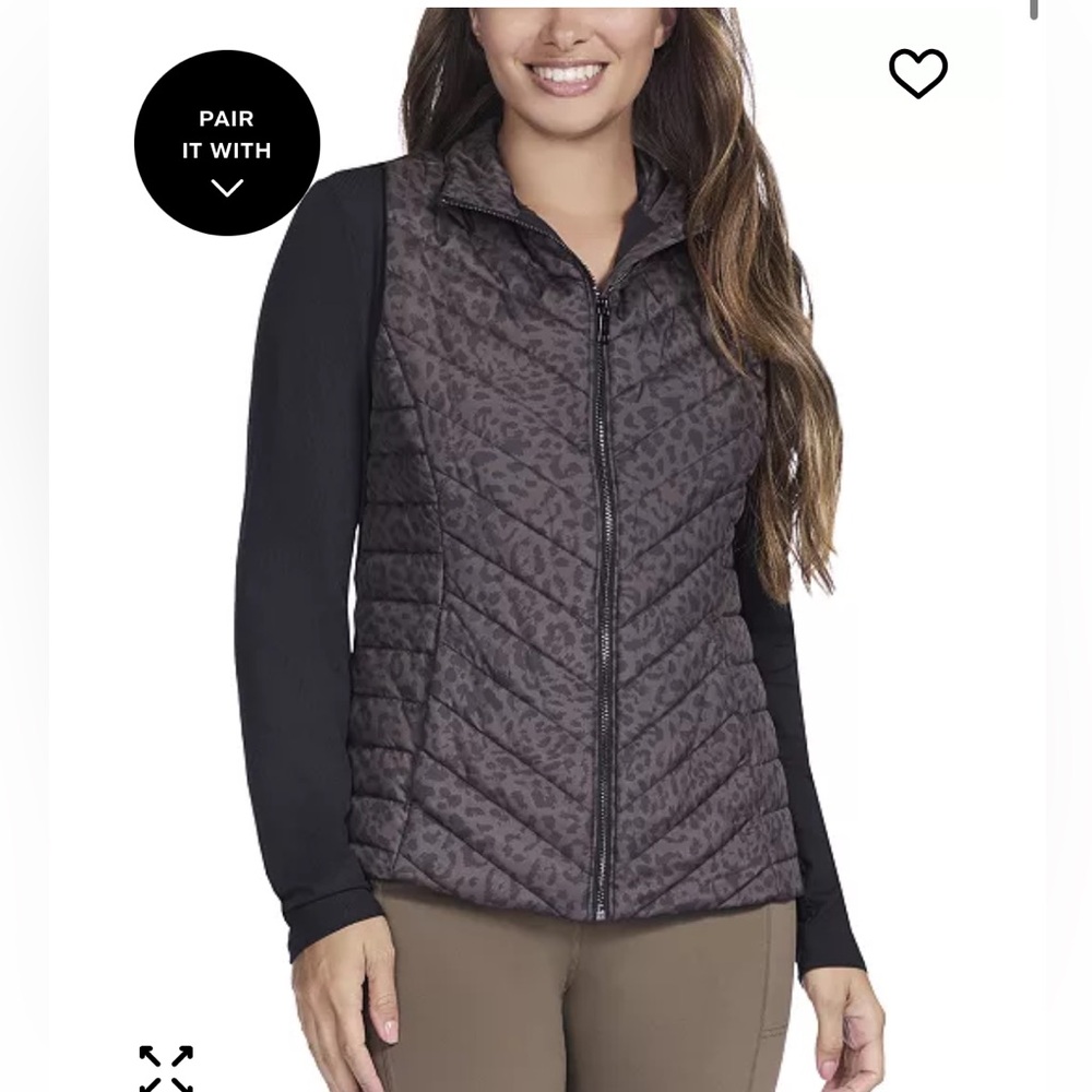 NWT Skechers Quilted Animal-Print Puffer Vest